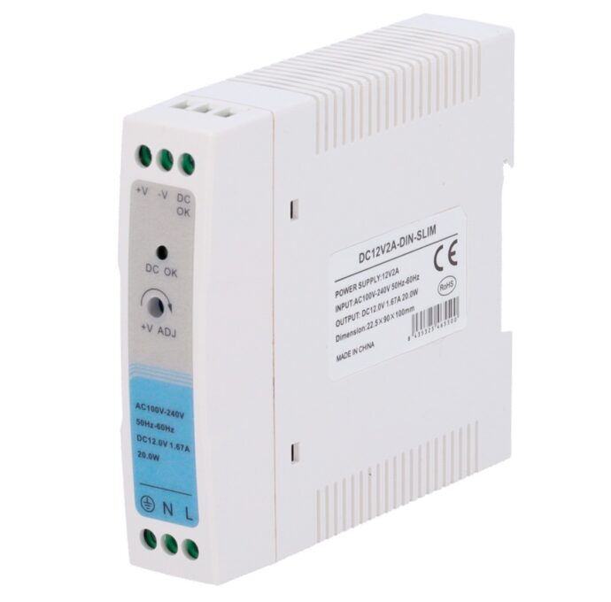 Sursa de alimentare 12V/2A, montaj pe sina DIN, Safer SAF-12V2A-DIN 1 Sursa de alimentare 12V/2A, montaj pe sina DIN, Safer SAF-12V2A-DIN