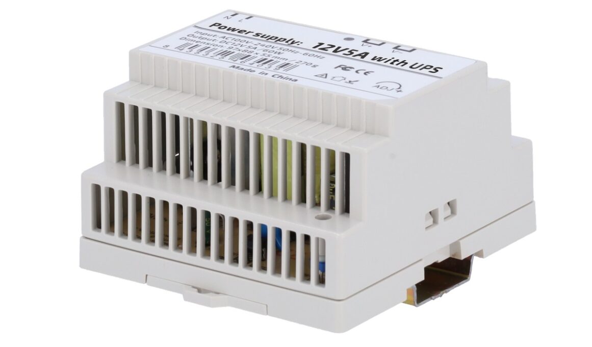 Sursa de alimentare 12V/5A, montaj pe sina DIN, Safer SAF-12-DIN5-UPS 1 Sursa de alimentare 12V/5A, montaj pe sina DIN, Safer SAF-12-DIN5-UPS