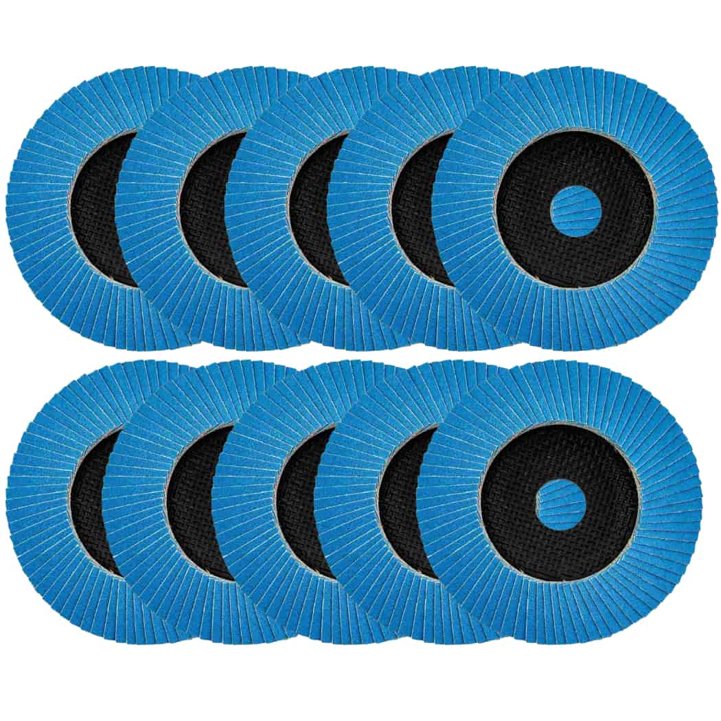 Set 10 discuri lamelare zirconiu Milwaukee, granulatie 120, diametru 125mm, pentru metale feroase, 4932472227xset10 1 Set 10 discuri lamelare zirconiu Milwaukee, granulatie 120, diametru 125mm, pentru metale feroase, 4932472227xset10