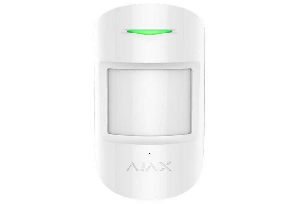 Detector wireless de miscare si spargere geam, PIR si acustic, 12/9 m, imunitate animale, interior, 868 MHz, alb, AJAX COMBIPROTECT WH