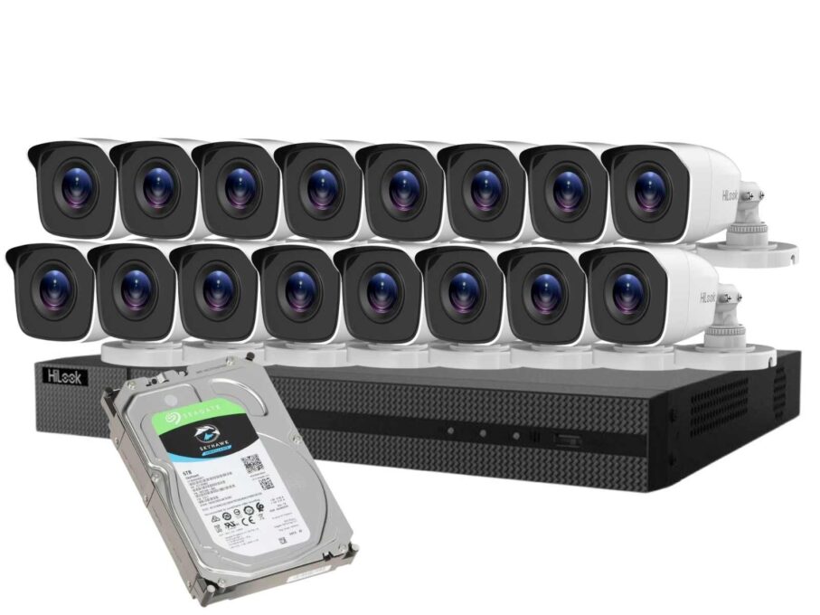 Sistem supraveghere Hikvision HiLook, 16 camere 2MP, DVR 16 canale, HDD 6TB, KITDVR16CAMHDD
