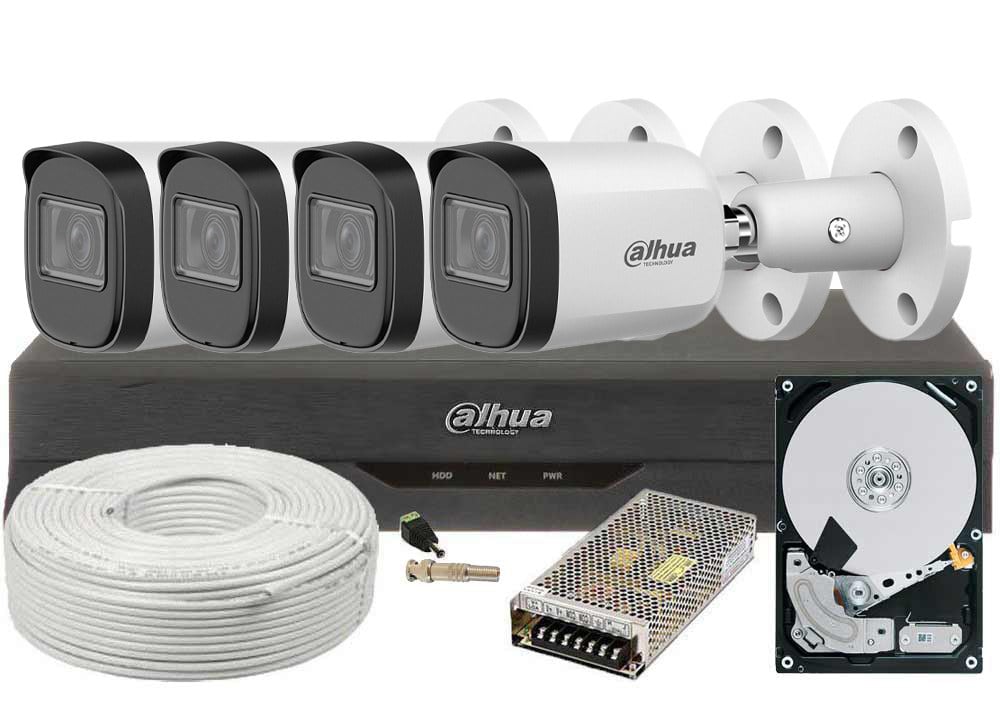 Kit supraveghere video complet, 2 MP Full HD, IR 30m, 2 Terabyte stocare, gata de instalare, Dahua DH4E22-2TB-SHQ 1 Kit supraveghere video complet, 2 MP Full HD, IR 30m, 2 Terabyte stocare, gata de instalare, Dahua DH4E22-2TB-SHQ