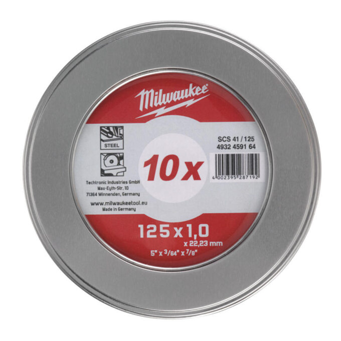Disc abraziv Milwaukee pentru debitat metal, 125x1.0x22.22, 10 buc, 4932459164 1 Disc abraziv Milwaukee pentru debitat metal, 125x1.0x22.22, 10 buc, 4932459164