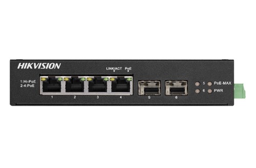 Switch 4 porturi Gigabit PoE, 2 porturi uplink SFP, Hikvision DS-3T0506HP-E-HS 1 Switch 4 porturi Gigabit PoE, 2 porturi uplink SFP, Hikvision DS-3T0506HP-E-HS