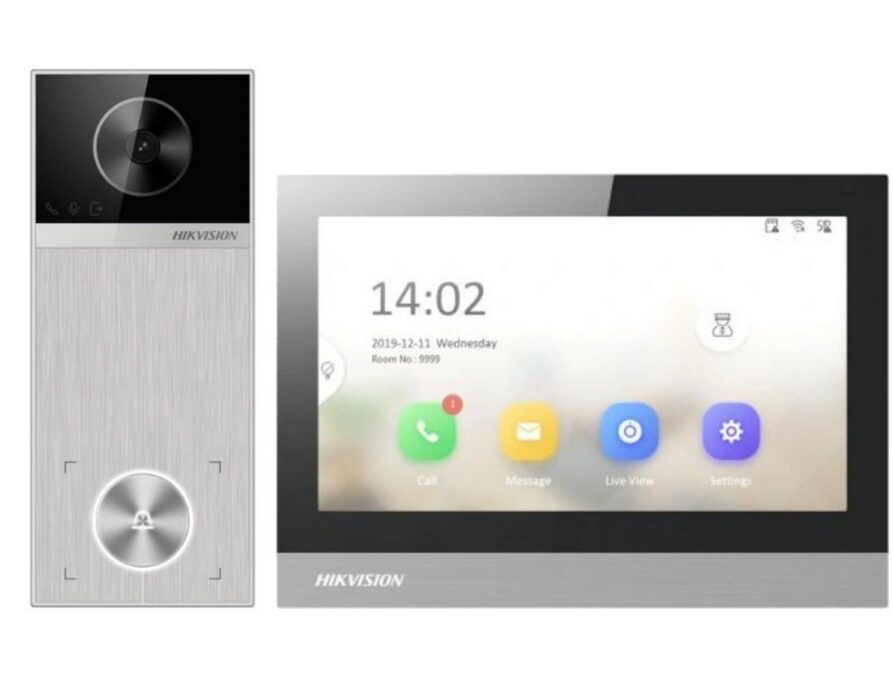Kit videinterfon IP Hikvision DS-KIS613-S, 4MP, Wi-Fi 6, Bluetooth, suporta card Mifare, Audio, PoE, IP65 1 Kit videinterfon IP Hikvision DS-KIS613-S, 4MP, Wi-Fi 6, Bluetooth, suporta card Mifare, Audio, PoE, IP65