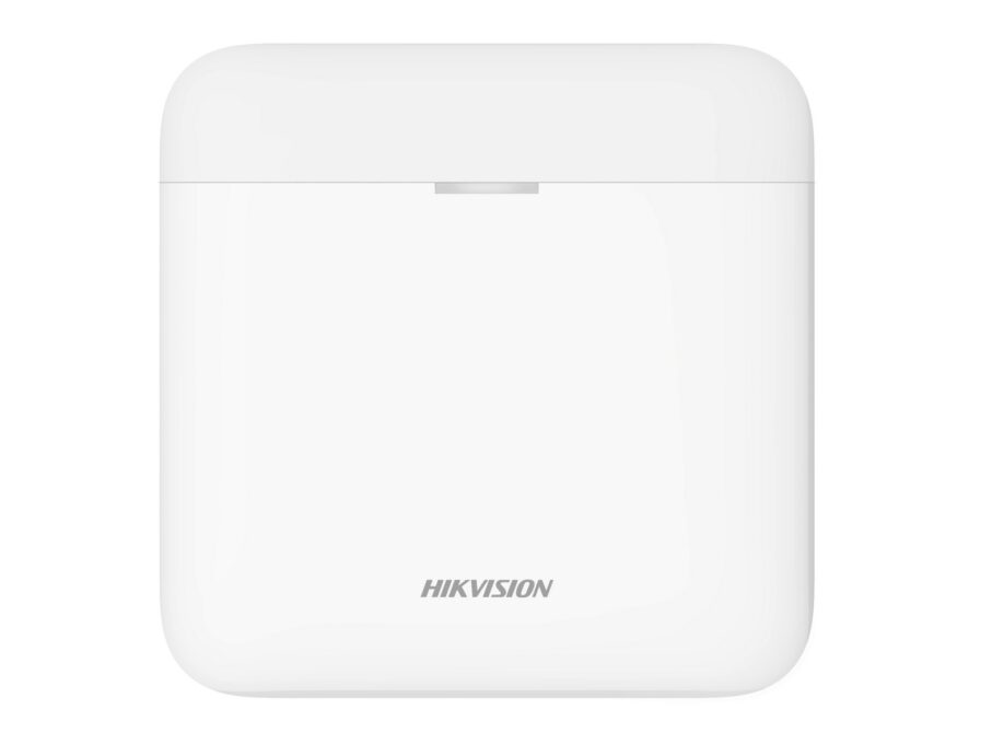 Repetor wireless Tri-X si Cam-X Hikvision AX PRO DS-PR1-WE(B), 868 Mhz, comunicare duala, ecran LED, baterie Li, plastic alb