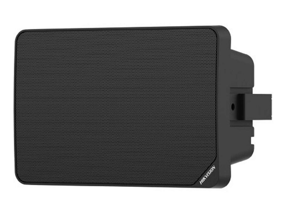 Difuzor IP tip cabinet Hikvision DS-QAZ1120G1R-B/BLACK, 20W, 8 ohm, 5.25 inch, intrari 2 microfoane 3.5mm, audio bidirectional, TTS, memorie interna 64GB, RJ45, negru