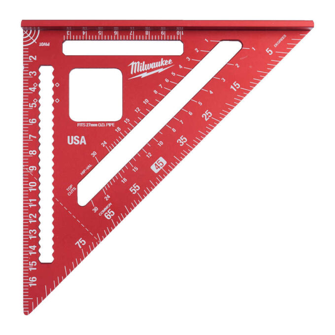 Echer de tamplarie Milwaukee, 18cm, sistem metric, marcaje gravate laser, suport pentru taiere tevi, 4932472124 1 Echer de tamplarie Milwaukee, 18cm, sistem metric, marcaje gravate laser, suport pentru taiere tevi, 4932472124