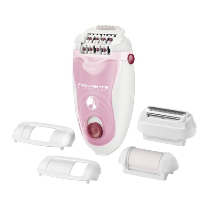 Epilator Rowenta Silence Soft EP5640D1  Functia Vision  4.8 W  24 pensete  2 trepte de viteza  alb & roz