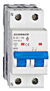 Intrerupator automat, 32A, 1P+N, 32A, curba B, 6kA, Schrack AM618632 1 Intrerupator automat, 32A, 1P+N, 32A, curba B, 6kA, Schrack AM618632