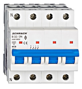 Intrerupator automat, 4P, 32A, 6KA, B Schrack AM618832 1 Intrerupator automat, 4P, 32A, 6KA, B Schrack AM618832