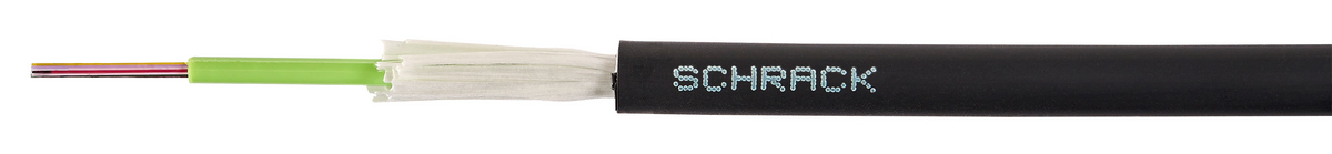Fibra optica multimode Schrack, 12 fire, 100m, 50/125µm OM5, LS0H-3, Dca, protectie rozatoare nemetalica, negru, 8mm, 3500N, HSHAIBH125x100