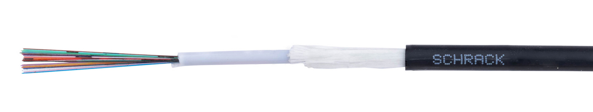 Fibra optica 12 fibre, Singlemode, diametru 5.80mm, manta LSOH, protectie rozatoare, 100m, Schrack HSFAIBH129X100