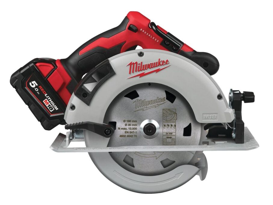 Fierastrau circular cu acumulator Milwaukee M18 BLCS66-502X, 190mm, 66mm taiere la 90 grade, 5000 RPM, motor fara perii, 4933464590 1 Fierastrau circular cu acumulator Milwaukee M18 BLCS66-502X, 190mm, 66mm taiere la 90 grade, 5000 RPM, motor fara perii, 4933464590