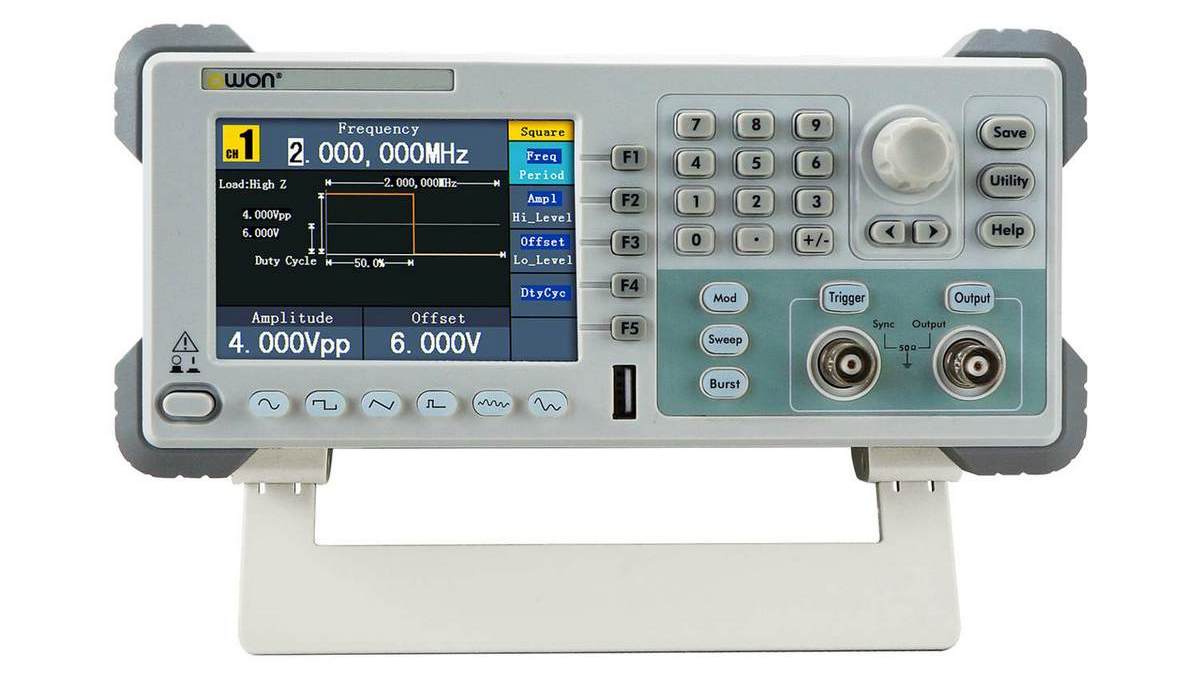 Generator semnal OWON AG051, 1 canal, 5 MHz, DDS, ecran 4.3" LCD, memorie 8 kpts, USB SCPI 1 Generator semnal OWON AG051, 1 canal, 5 MHz, DDS, ecran 4.3" LCD, memorie 8 kpts, USB SCPI