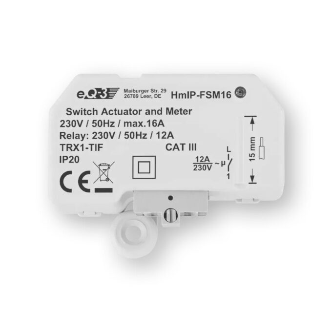 Releu smart cu contor energie Homematic IP, 230V, 5A (1150W), montaj ingropat, compatibil Alexa/Google, HmIP-FSM 1 Releu smart cu contor energie Homematic IP, 230V, 5A (1150W), montaj ingropat, compatibil Alexa/Google, HmIP-FSM