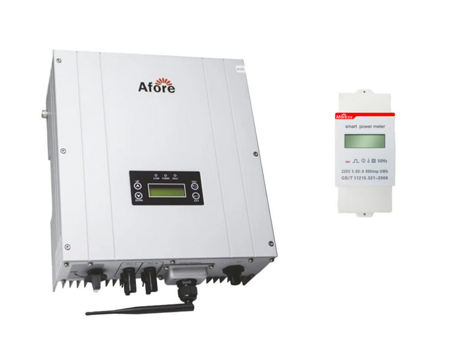 Kit invertor On-Grid monofazat 5kW si contor de energie 10kWA , Afore HNS5000TL-2+SAPM