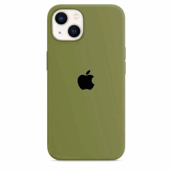 Husa Silicon pentru iPhone 13, Army Green