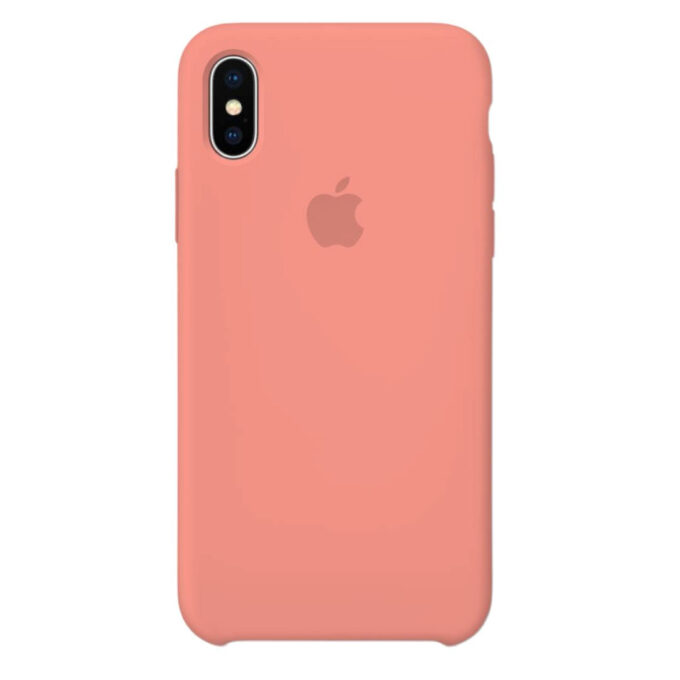 Husa Silicon pentru iPhone Xs, Peach