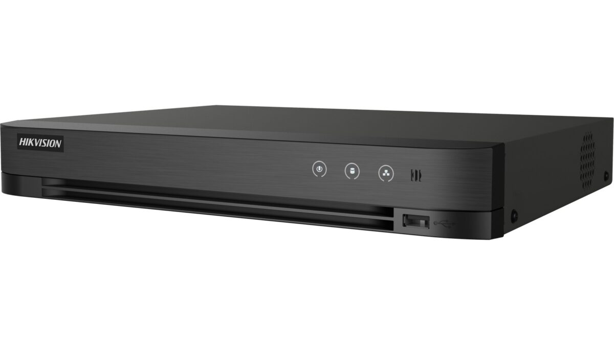 DVR 8 canale 1080p AcuSense Hikvision iDS-7208HQHI-M2/XT, latime banda 96Mbps, Audio, 2x SATA