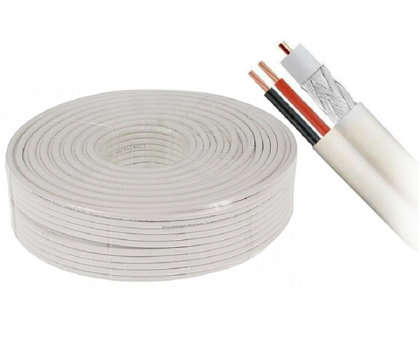 Cablu coaxial CUPRU INTEGRAL RG6 + 2X0,75 alimentare 100M Safer, TW100S 1 Cablu coaxial CUPRU INTEGRAL RG6 + 2X0,75 alimentare 100M Safer, TW100S