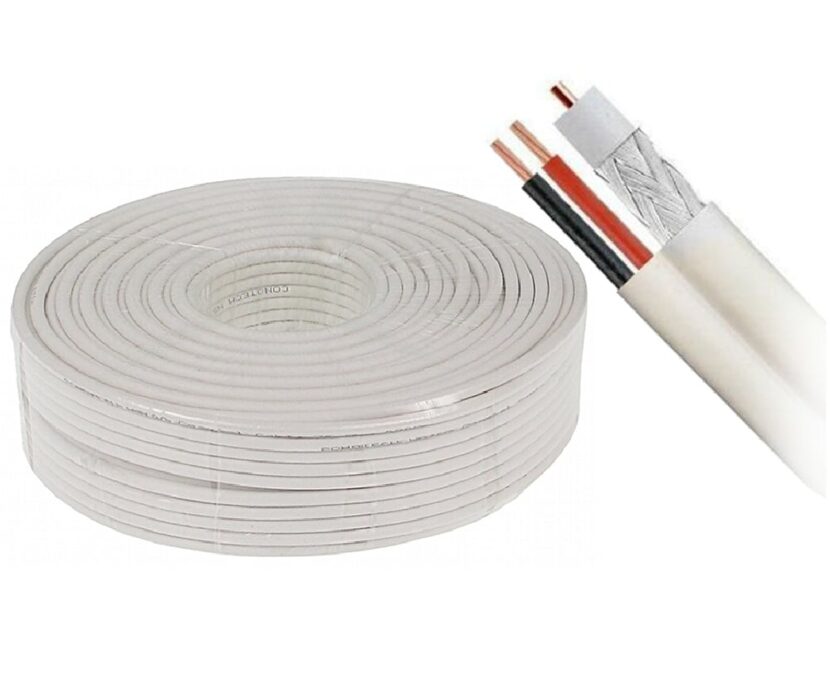 Cablu coaxial RG6 Cupru + 2X 0,75 alimentare CCA, 100M Safer, TW100SCCA 1 Cablu coaxial RG6 Cupru + 2X 0,75 alimentare CCA, 100M Safer, TW100SCCA