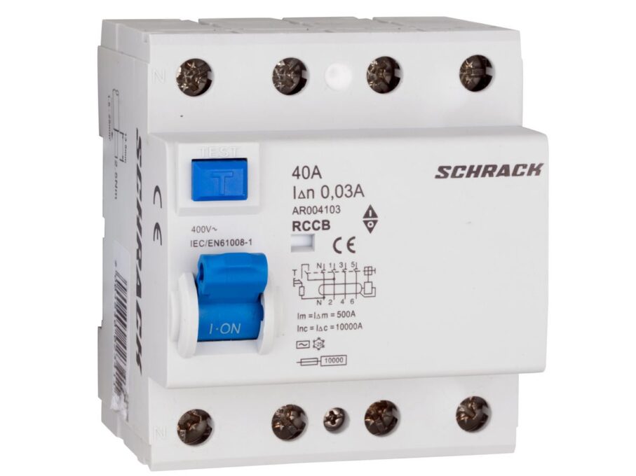 Siguranta diferentiala AMPARO, RCCB 40A, RCBO C40, 10kA, 30mA, 4 poli, Schrack AR004103 1 Siguranta diferentiala AMPARO, RCCB 40A, RCBO C40, 10kA, 30mA, 4 poli, Schrack AR004103