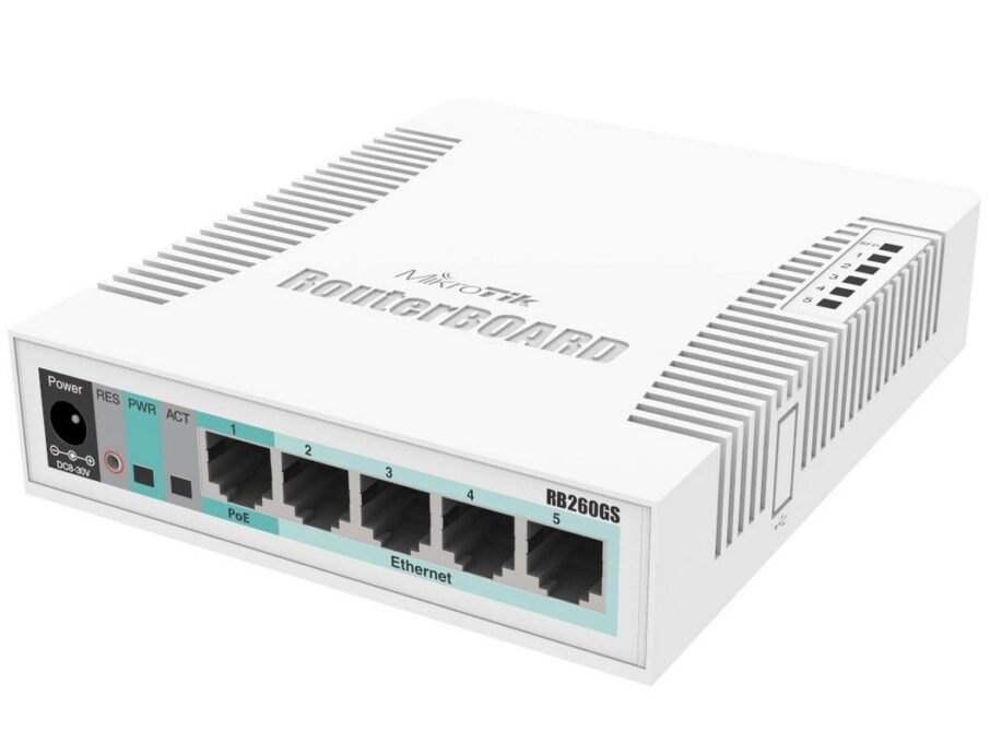 Switch cu management Gigabit Ethernet (10/100/1000), suport pentru PoE, CSS106-5G-1S 1 Switch cu management Gigabit Ethernet (10/100/1000), suport pentru PoE, CSS106-5G-1S