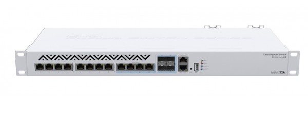MikroTik CRS312-4C+8XG-RM, Switch Gigabit, 8 porturi RJ45 de 1G/2.5G/5G/10G si 4x SFP 10Gbps, USB