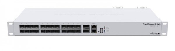 Switch SFP de mare viteza, 24 Porturi de 10 Gbps, 2x QSFP+ 40G, alimentare Duala, RouterOs, SwOS CRS326-24S+2Q+RM