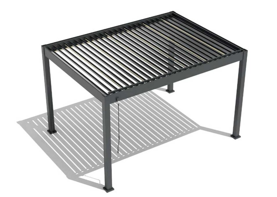 Pergola bioclimatica Virtuoso 23-825/LED, 4000x4000x2500mm, acoperis reglabil, panou control lumini, aluminiu