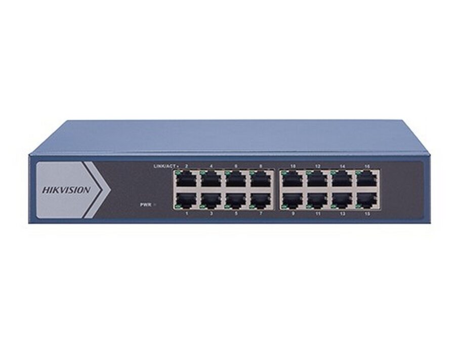 Switch 16 porturi Gigabit Hikvision DS-3E0516-E, fara management, 220V, metal 1 Switch 16 porturi Gigabit Hikvision DS-3E0516-E, fara management, 220V, metal