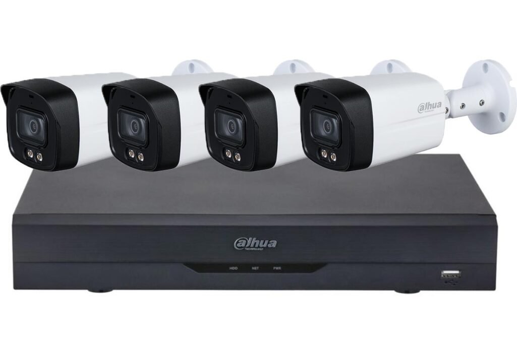 Sistem de supraveghere Dahua Full Color, 4 camere de 5MP cu Microfon, LED 40m, NVR cu AI, KIT-DAHUA4-5MPLED40