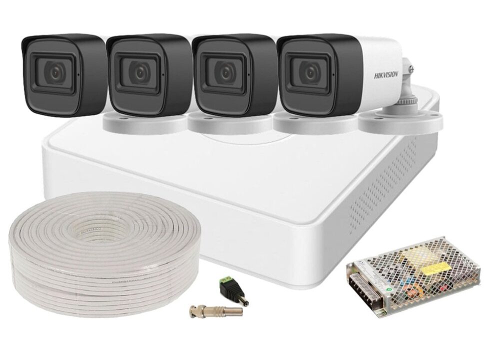 Kit supraveghere 2MP FULL HD, 4 camere cu microfon, lentila 2.8mm, IR 30 M, Hikvision KIT4FHDEXT10A-HIK-1 1 Kit supraveghere 2MP FULL HD, 4 camere cu microfon, lentila 2.8mm, IR 30 M, Hikvision KIT4FHDEXT10A-HIK-1