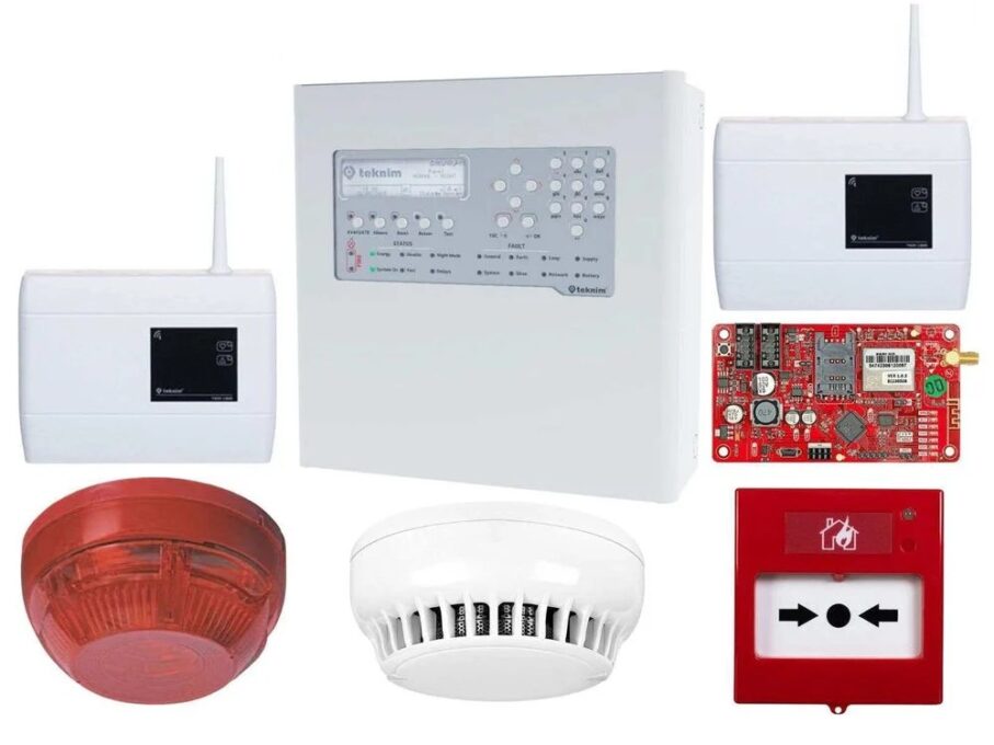 Kit centrala detectie incendiu adresabila cu modul de comunicare, detector fum, repetor, buton si sirena wireless, Teknim KIT-TFP2212-TXM5474-ACC 1 Kit centrala detectie incendiu adresabila cu modul de comunicare, detector fum, repetor, buton si sirena wireless, Teknim KIT-TFP2212-TXM5474-ACC
