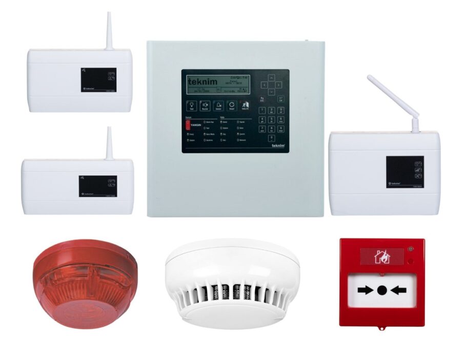 Kit centrala detectie incendiu adresabila cu modul de comunicare, detector fum, repetor, buton si sirena wireless, Teknim KIT-TFP2214-TXM0508-ACC 1 Kit centrala detectie incendiu adresabila cu modul de comunicare, detector fum, repetor, buton si sirena wireless, Teknim KIT-TFP2214-TXM0508-ACC