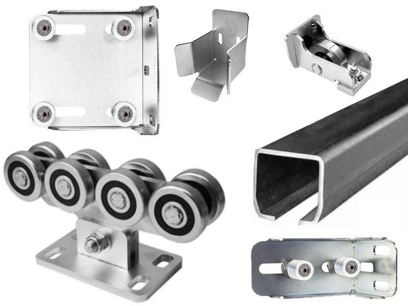 Kit feronerie poarta autoportanta 500Kg cu console superioare suplimentare, C65H+G