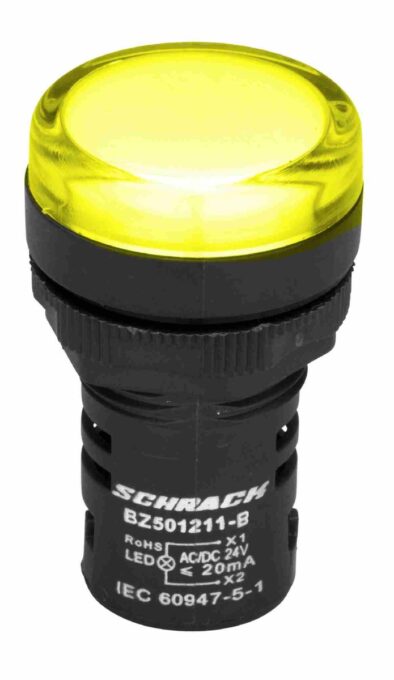 Lampa de semnalizare, 24V, 30mm, monobloc, LED galben, IP65, Schrack BZ501211-B 1 Lampa de semnalizare, 24V, 30mm, monobloc, LED galben, IP65, Schrack BZ501211-B