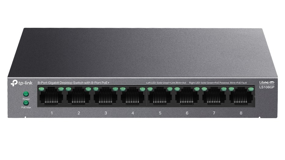 Switch 8 Porturi PoE+ Gigabit, Tp-Link LS108GP, 62W pana la 250m, Plug and Play 1 Switch 8 Porturi PoE+ Gigabit, Tp-Link LS108GP, 62W pana la 250m, Plug and Play