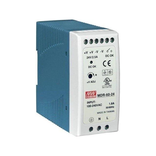 Sursa de alimentare industriala, 24V 2.5A, Mean Well MDR-60-24 1 Sursa de alimentare industriala, 24V 2.5A, Mean Well MDR-60-24