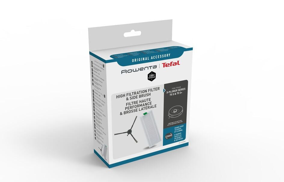 Kit Rowenta ZR185002 cu filtru de inalta performanta si perii laterale compatibil cu aspiratorul robot Rowenta X-Plorer S75 si S75+ seriile RR85xx