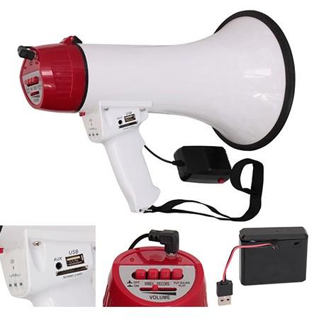 Megafon 35W cu mufa USB, acumulator si sirena, card SD si AUX, control MP3, curea de mana, LTC MEGA35USB 1 Megafon 35W cu mufa USB, acumulator si sirena, card SD si AUX, control MP3, curea de mana, LTC MEGA35USB