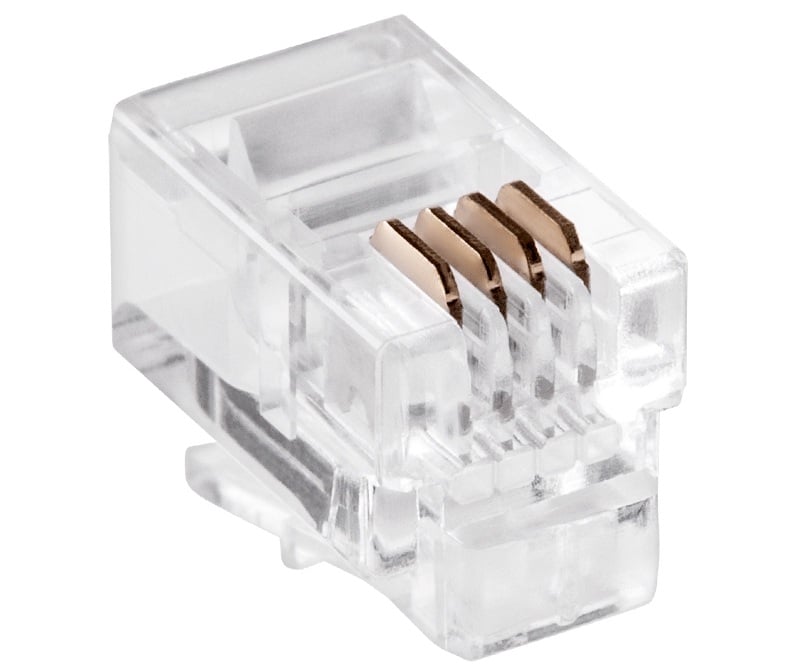 Mufa pentru telefon RJ10, cu 4 pini 4P4C, TEL0001.1 1 Mufa pentru telefon RJ10, cu 4 pini 4P4C, TEL0001.1