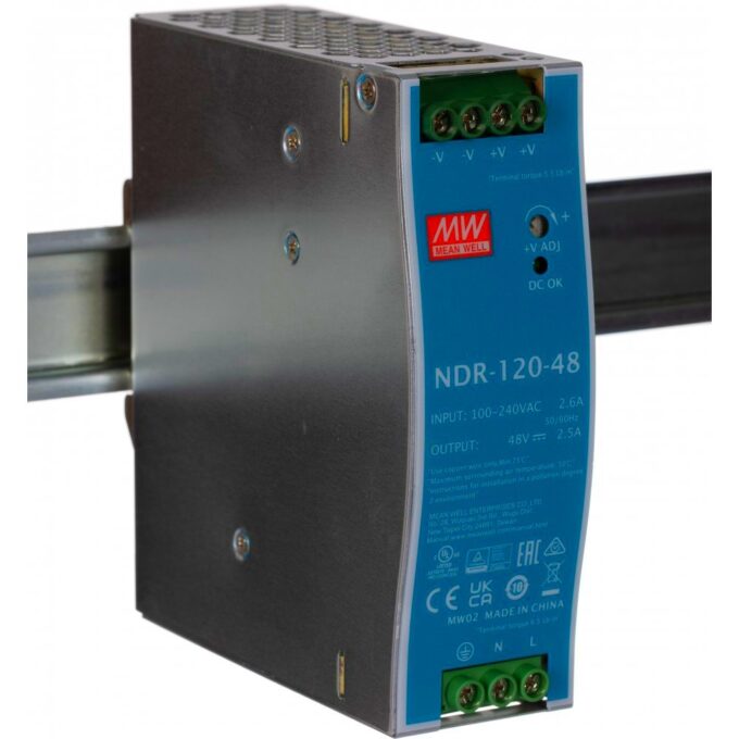 Sursa de alimentare Mean Well NDR-120-48, 48V, 2.5A, 120W, sina DIN 1 Sursa de alimentare Mean Well NDR-120-48, 48V, 2.5A, 120W, sina DIN