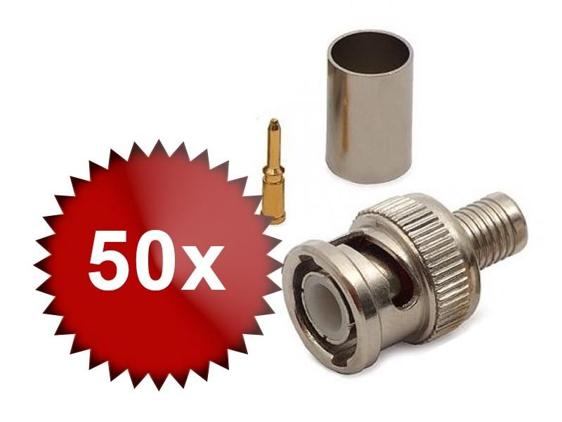 Pachet 50 x Mufa BNC Tata sertizabila RG59, WTY0474-2x50 1 Pachet 50 x Mufa BNC Tata sertizabila RG59, WTY0474-2x50