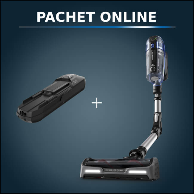 Pachet PROMO Aspirator vertical fara fir Rowenta X-Force Flex 14.6 Aqua RH99C3WO si Baterie Rowenta ZR009702 cu autonomie extinsa