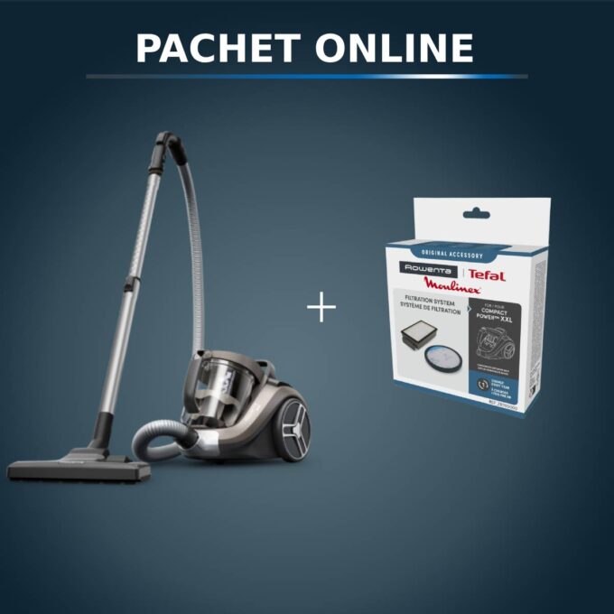 Pachet PROMO Aspirator fara sac Rowenta Compact Power XXL RO4B50EA & Kit de filtrare Rowenta ZR780000 compatibil RO48XX
