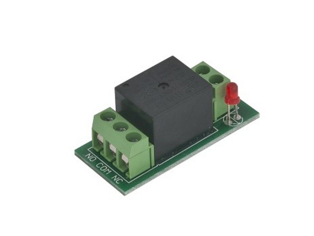 Placuta releu si LED pentru convertire semnal umed 12Vcc la semnal uscat NO/NC, PCB-506A 1 Placuta releu si LED pentru convertire semnal umed 12Vcc la semnal uscat NO/NC, PCB-506A