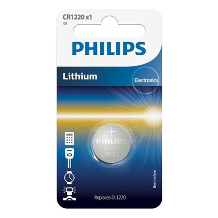 Baterie CR1220 Phillips, blister 1 bucata, PH-CR1220/00B 1 Baterie CR1220 Phillips, blister 1 bucata, PH-CR1220/00B