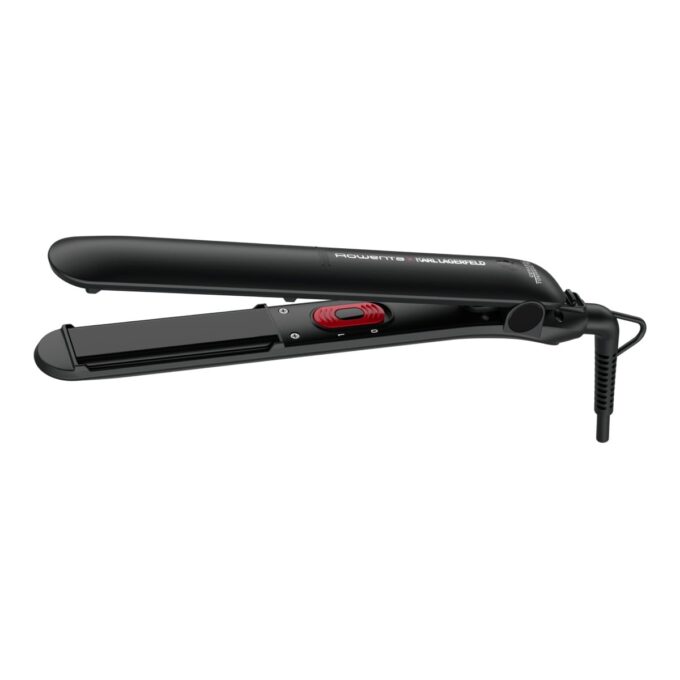 Placă de păr Rowenta EasyLiss Karl Lagerfeld SF161LF0  înveliș Ceramic Tourmaline  200 °C  Funcția Straight & Curl  negru